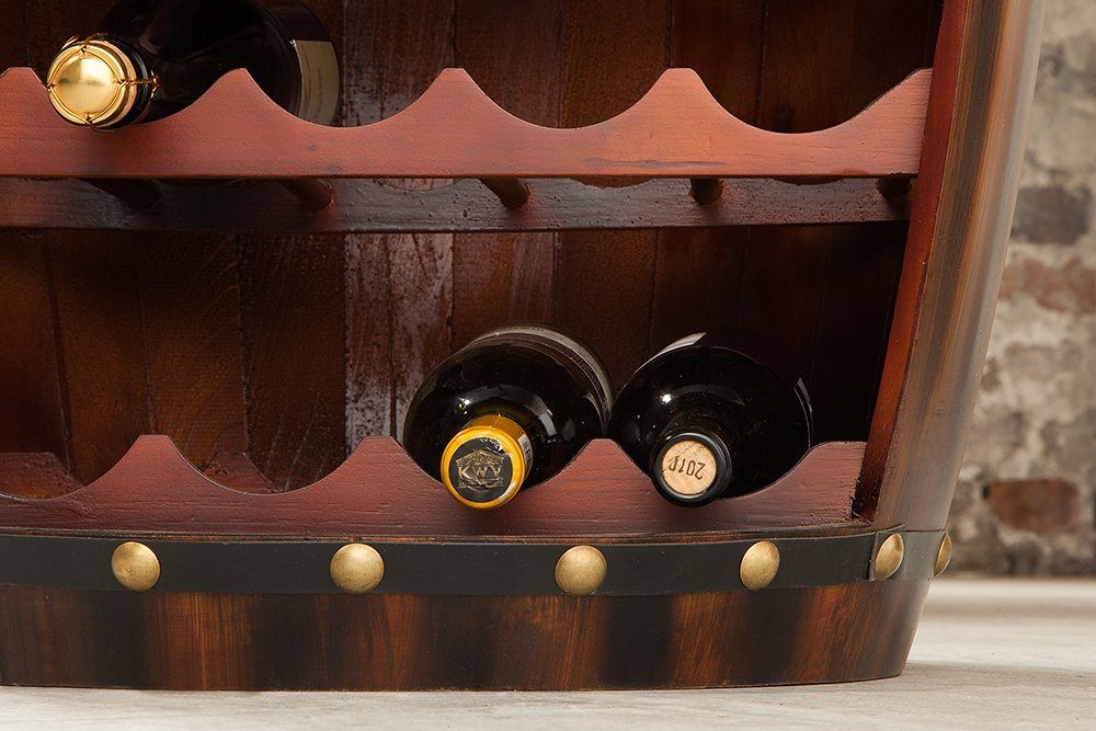 riess-ambiente Weinregal BODEGA 80cm coffee, Einzelartikel 1-tlg., Holz · Flaschen · Fass · Pinie