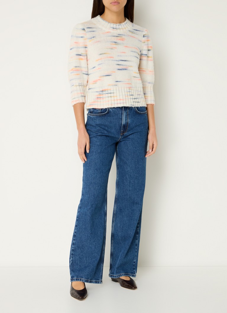 MUNTHE Aira fine-knit sweater in wool blend with print