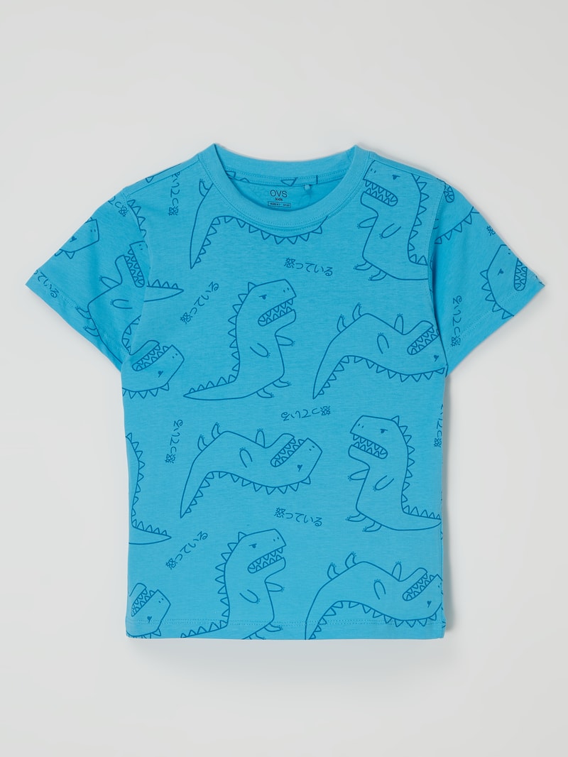 T-Shirt mit Allover-Print in violett