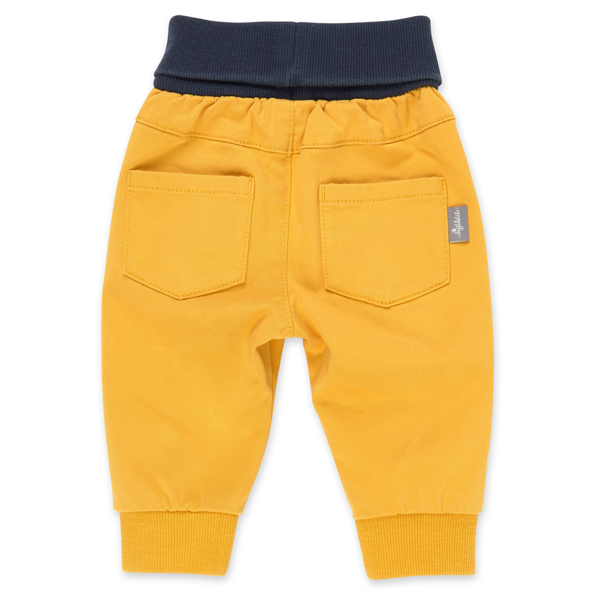 Gelbe Baby Gabardine Hose mit Beinbündchen