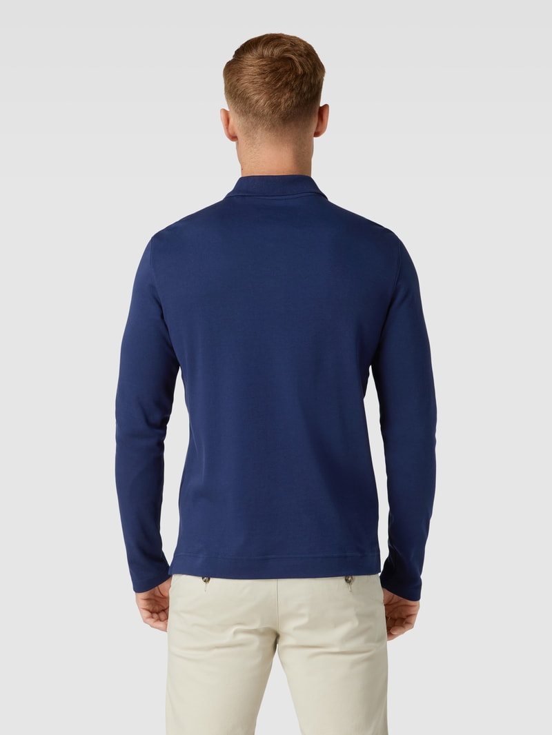 Poloshirt mit kurzerm Reißverschluss in dunkelblau