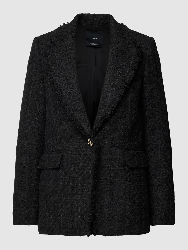 Blazer in Bouclé-Optik Modell 'QUINTIN' in schwarz
