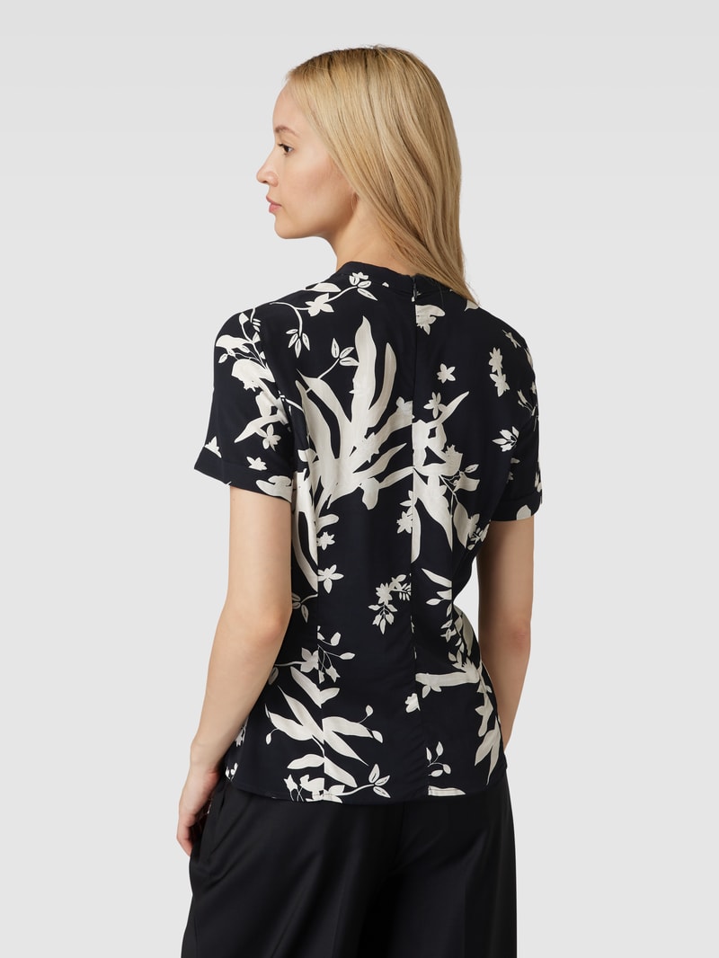 Blusenshirt mit floralem Muster in schwarz