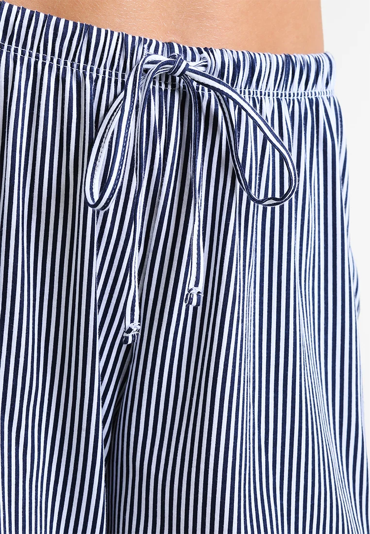 Conjunto clásico de cuello con muesca y mangas Heritage de Lauren Ralph Lauren - Pijamas