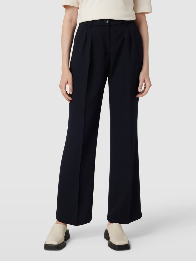 Hose mit Bundfalten in marineblau