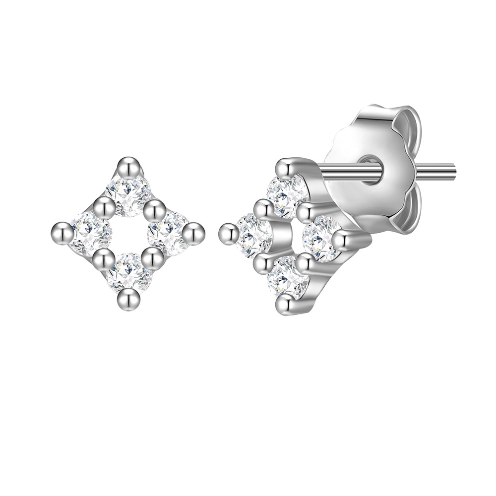 Glanzstücke München Puces d'oreilles en argent Carré Argent sterling Oxyde de zirconium (CZ) en Argen Boucles d'oreilles