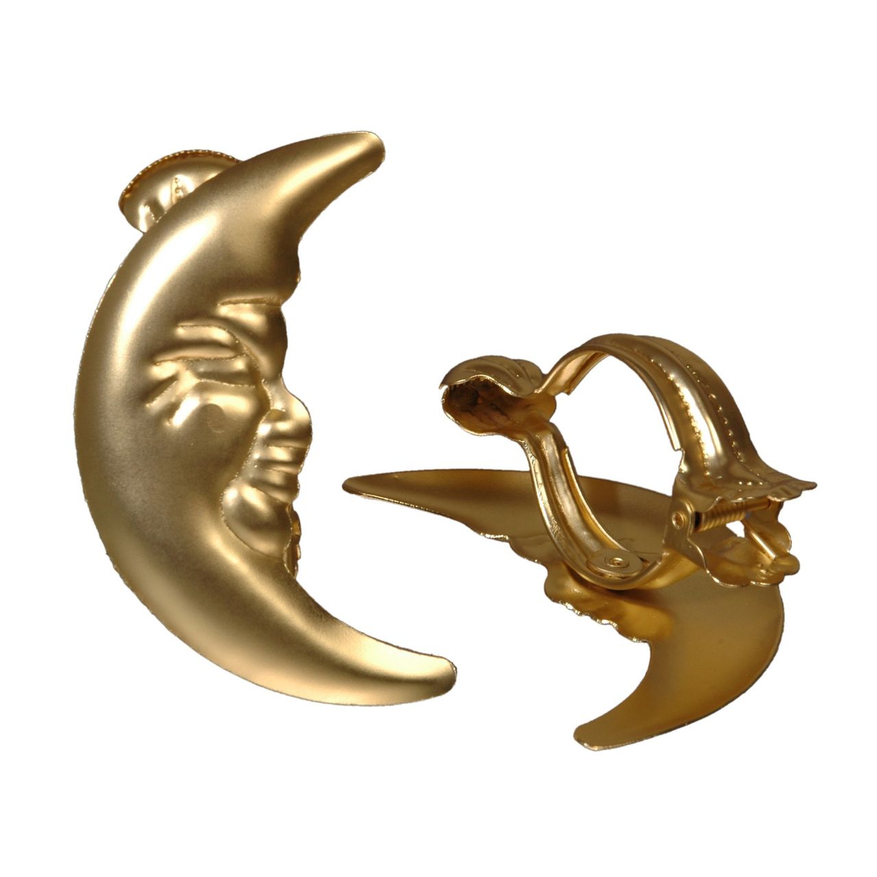 Bella Casa Dekoklammer, Donauklammer, Dekoration Gardinenstangen Vorhänge, Mond goldmatt, 2 Stück