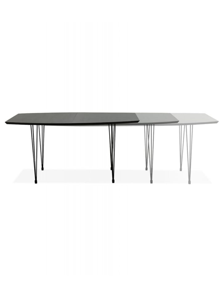 KADIMA DESIGN Ausziehbarer Esstisch aus Eschenholz und Metall | Industrieller Stil in Schwarz günstig kaufen onesize