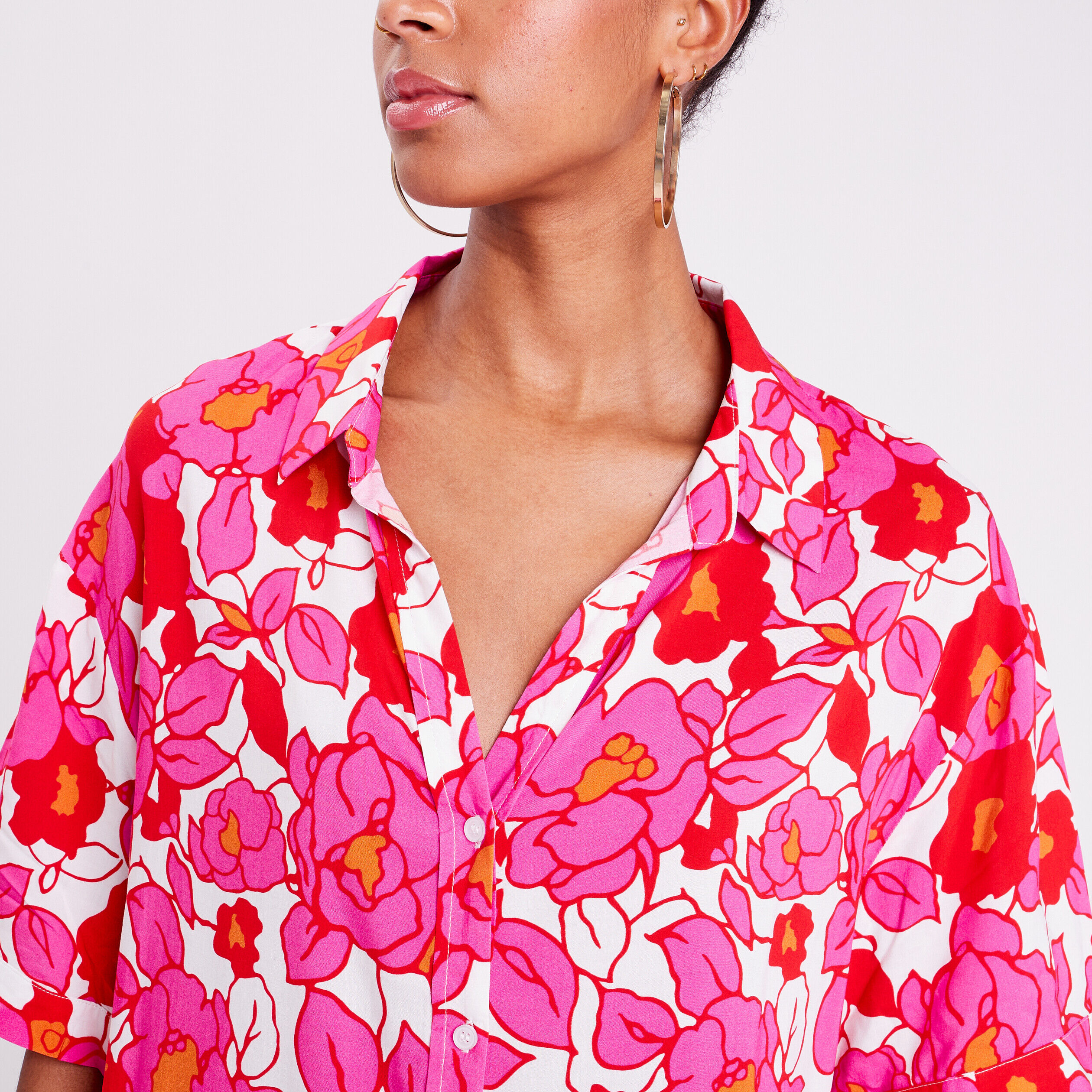 Chemise manches courtes blanc femme | Cache Cache