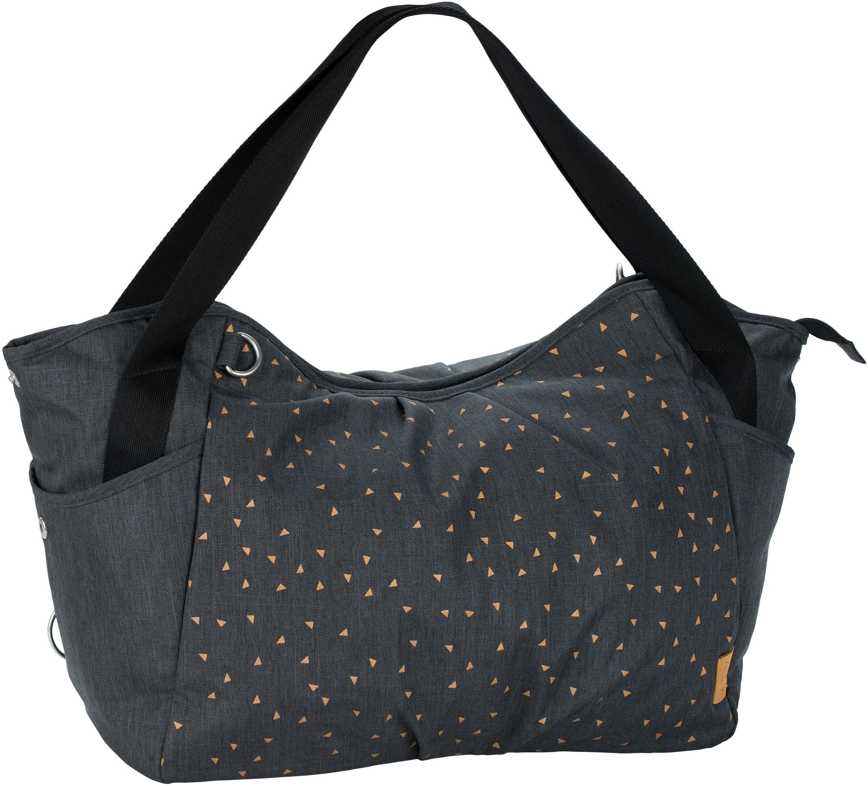 LÄSSIG Wickeltasche Casual, Twin Bag Triangle, Dark Grey, mit Rucksackfunktion und Wickelunterlage; PETA-approved vegan