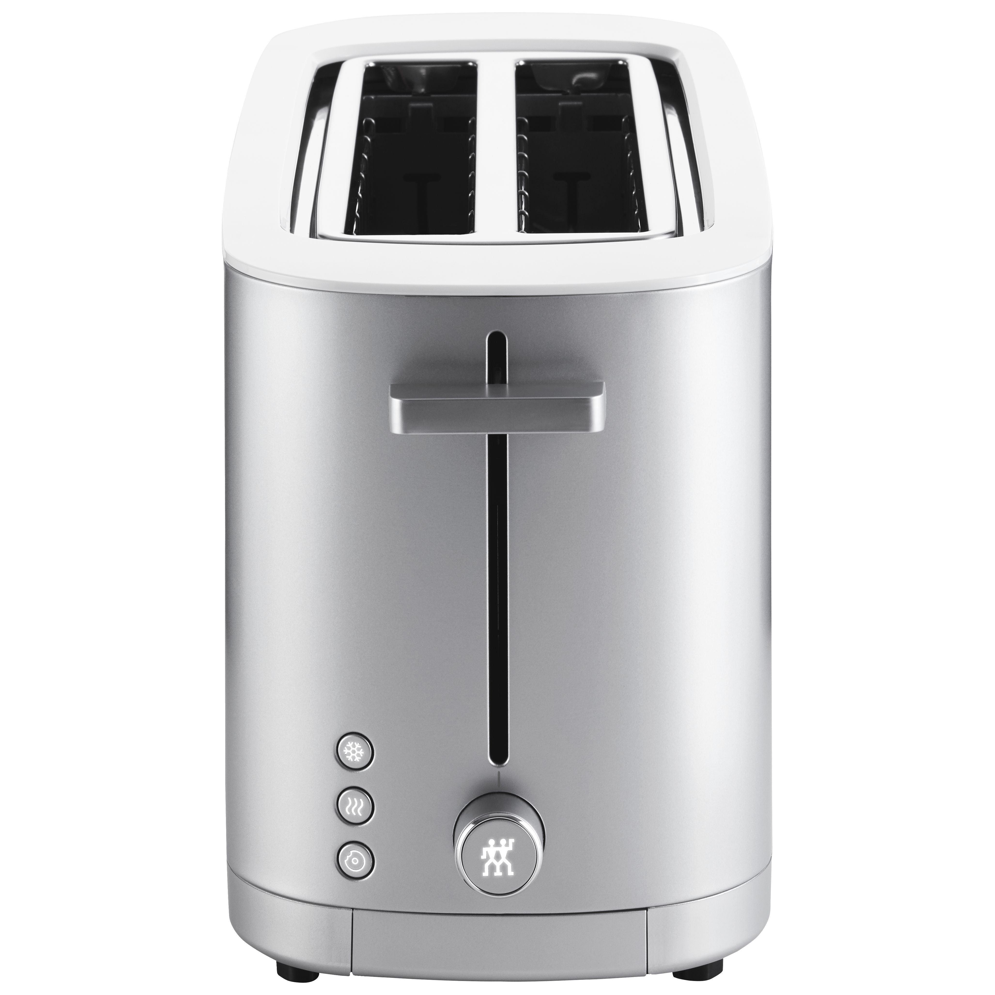 Toaster mit Brötchenaufsatz, 2 Schlitze lang, Silber