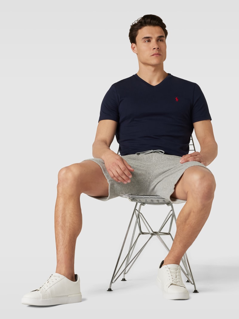 Sweatshorts mit Allover-Muster Modell 'ATHLETIC' in hellgrau meliert