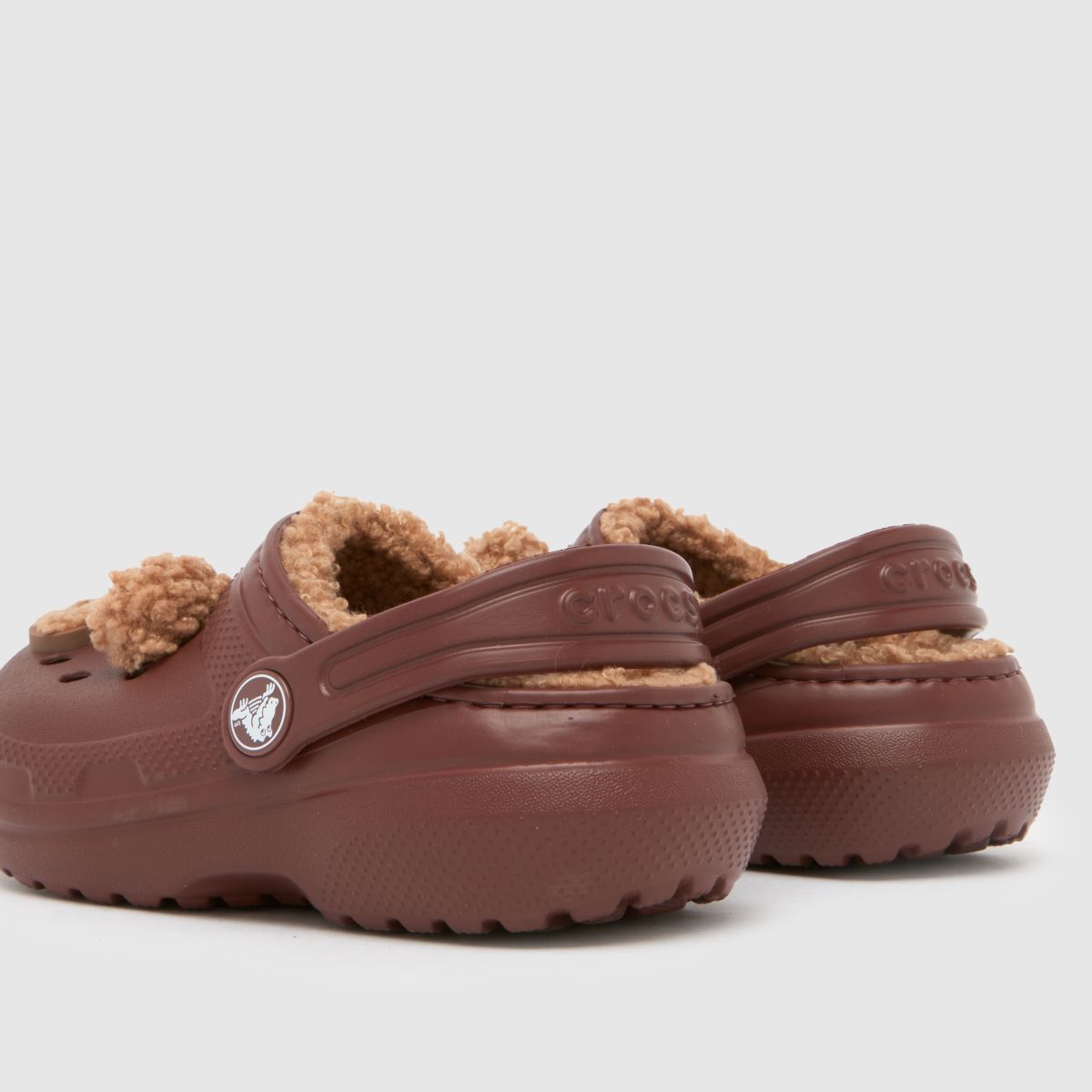 Crocs bruna multifärgade klassiska fodrade träskor för småbarn