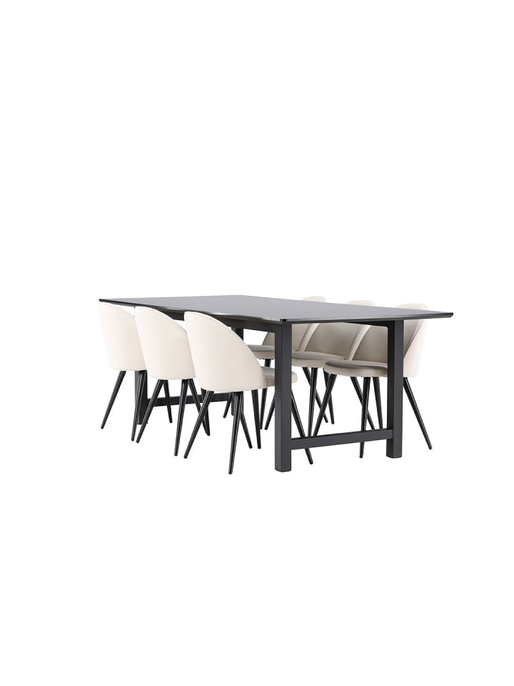 ebuy24 Essgruppe Oslo (7-teilig) Beige 220 x 100 cm günstig kaufen onesize