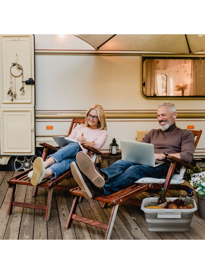 relaxdays Faltkorb in Weiß/ Grau - 17 l günstig kaufen onesize