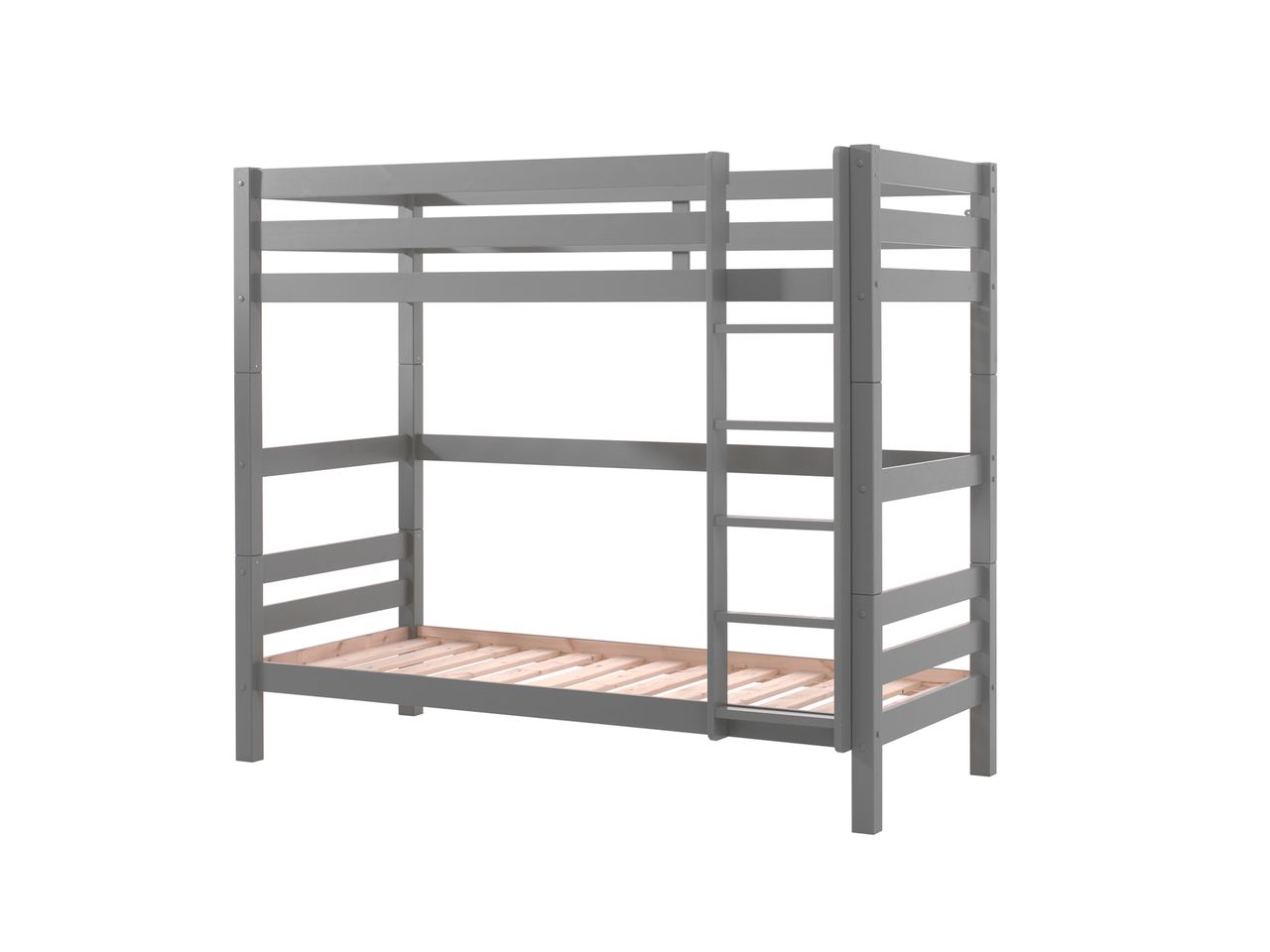 VIPACK Etagen-Hochbett Pino 180 cm Höhe, Ausf. Kiefer massiv grau lackiert
