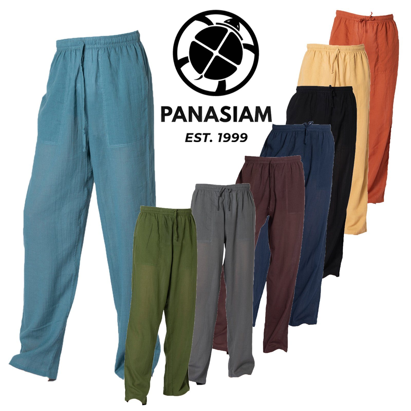 PANASIAM Wellnesshose Sommerhose PaSalu aus 100% Baumwolle für die sehr heißen Tage leichte Unisex Freizeithose für Damen und Herren Relaxhose