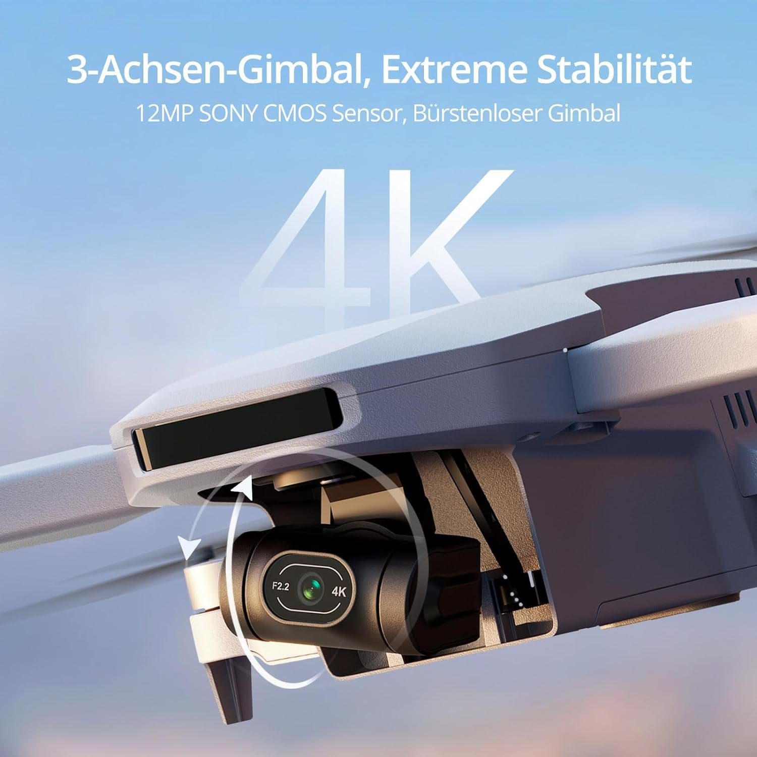 Potensic Drohne (4K, 6KM FPV Videoübertragung, Visuelles Folgen QuickShots RTH, 32 Min)