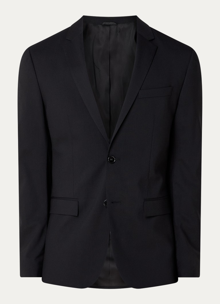 Sacou slim fit din lână Calvin Klein cu buzunar la piept