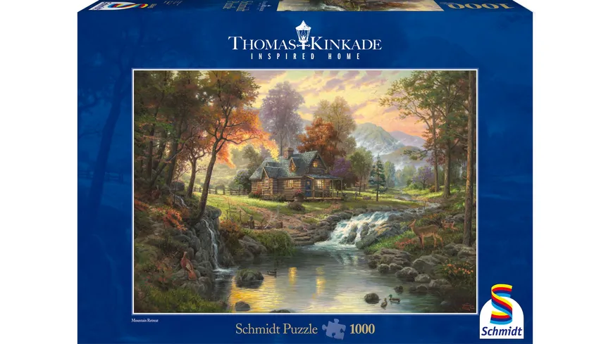 Schmidt Spiele - Puzzle - Thomas Kinkade - Holzhaus am Bach, 1000 Teile