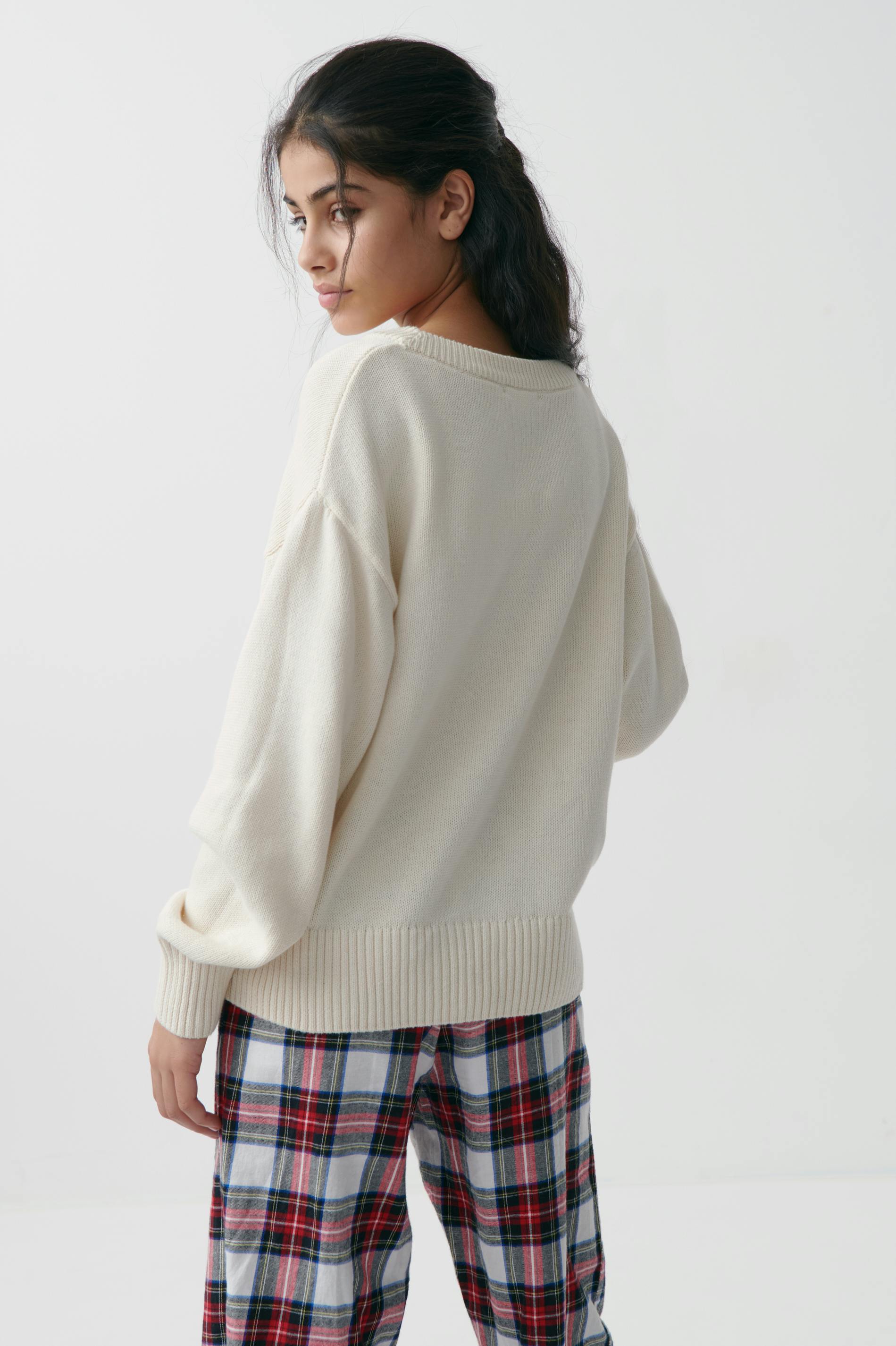 Y bow knitted sweater