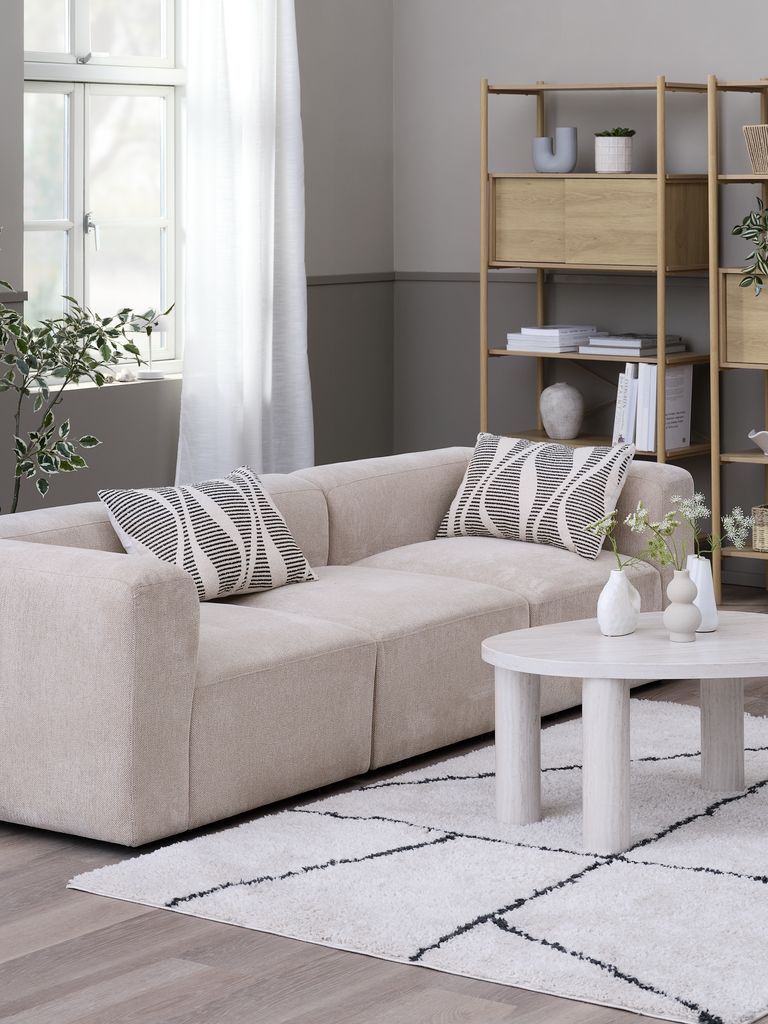 SKEJBY Sofa modułowa SKEJBY 3-osobowa tkanina piaskowa