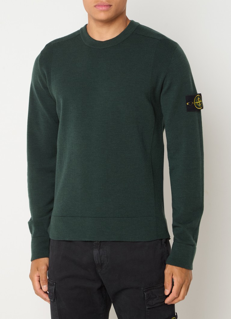Πουλόβερ Stone Island 81155 από λεπτό πλεκτό μαλλί με όρθιο γιακά