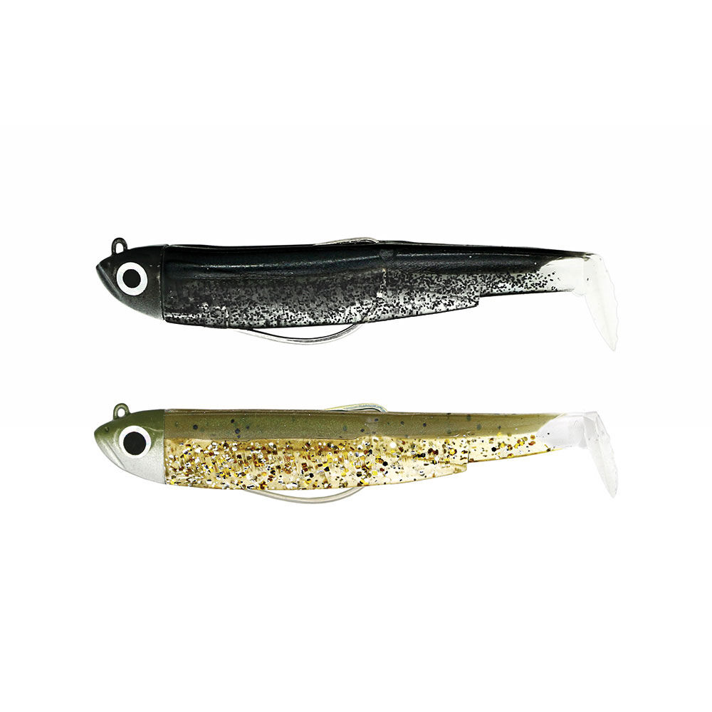 Leurre souple fiiish combo svart minnow 70 shore 7cm 3g
