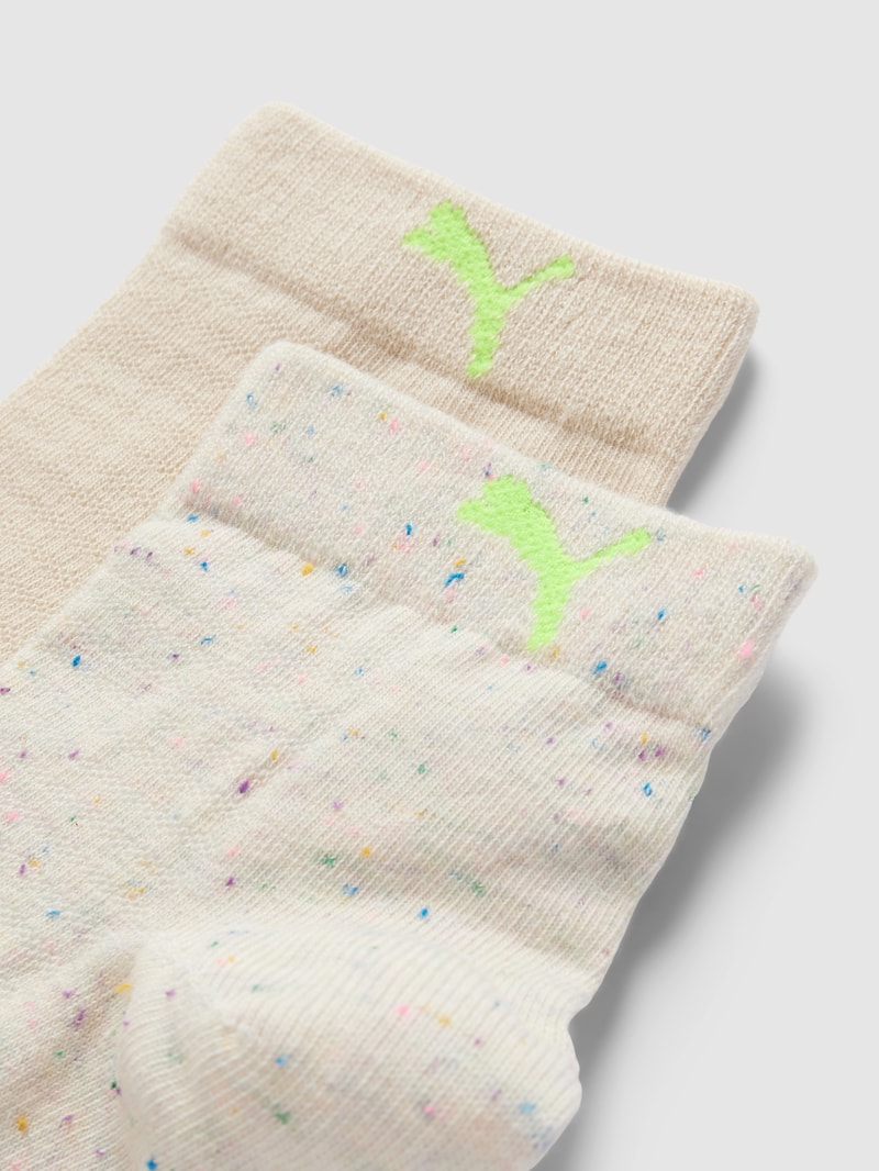 Socken mit Label-Details im 2er-Pack in beige meliert