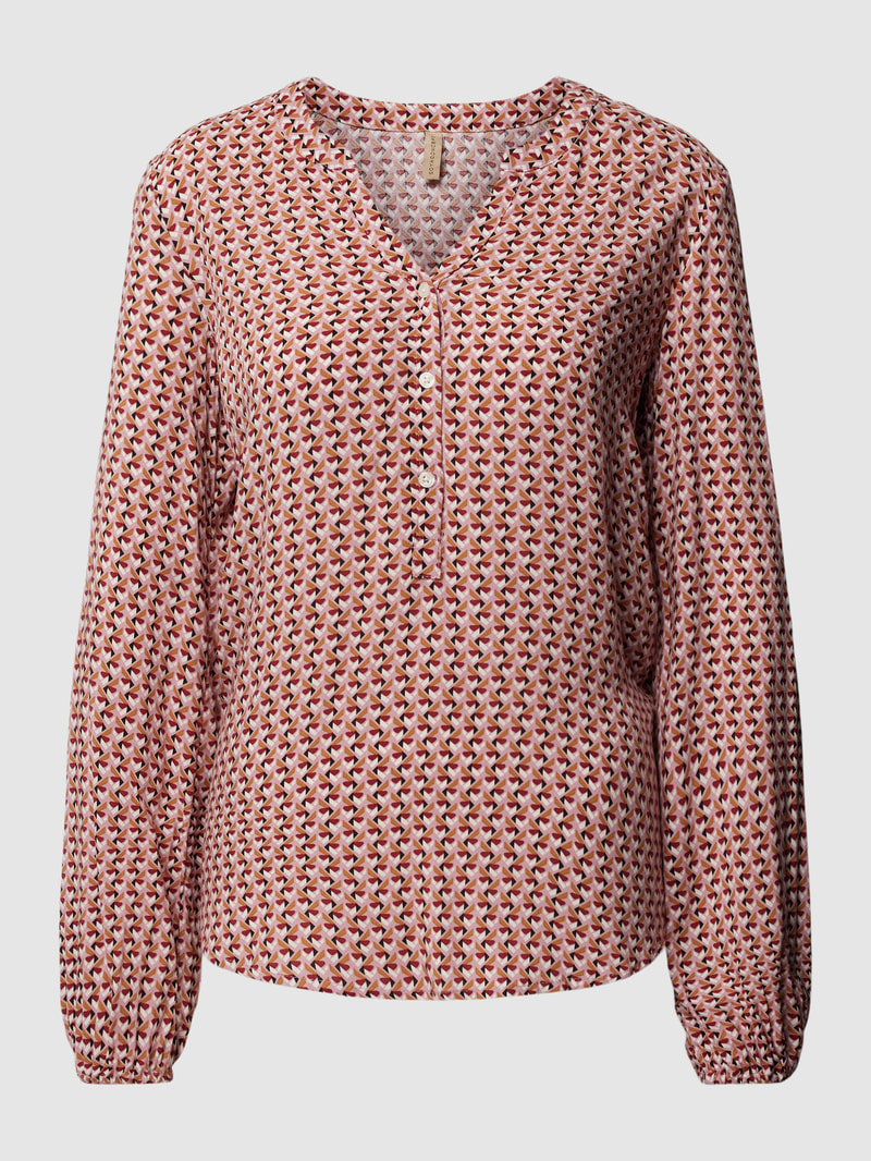 Bluse aus Viskose mit Allover-Muster Modell 'TALITA' in altrosa
