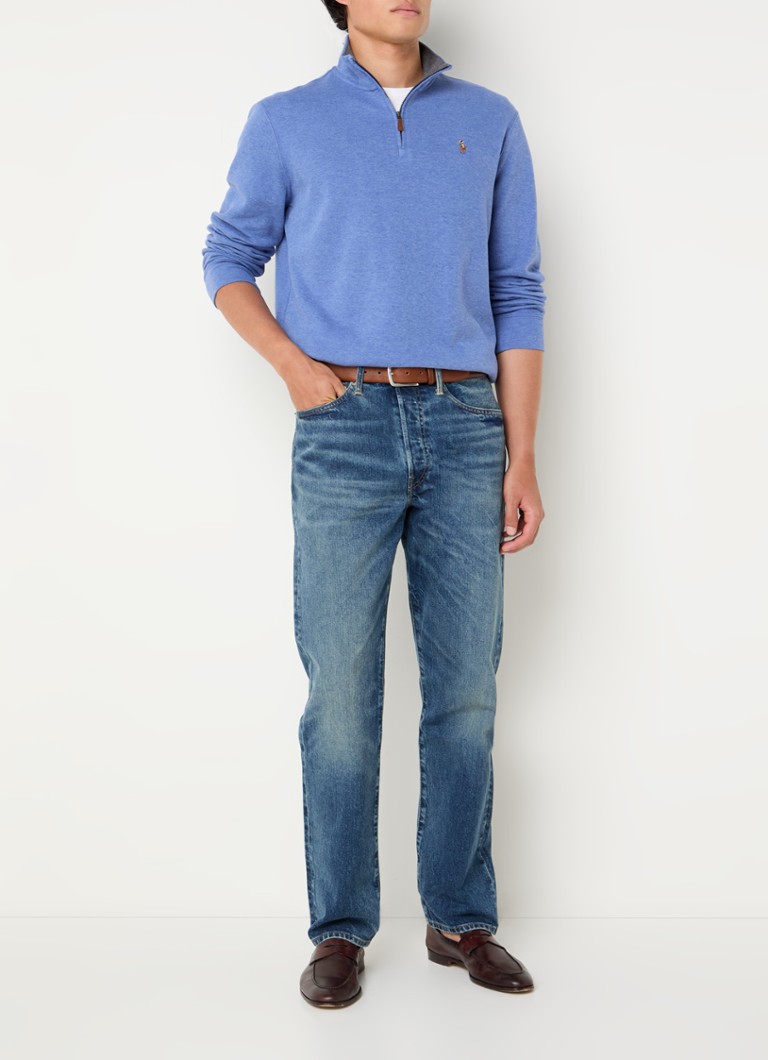 Πουλόβερ Ralph Lauren με λεπτή πλέξη και φερμουάρ στο μισό μέρος με κέντημα λογότυπου.