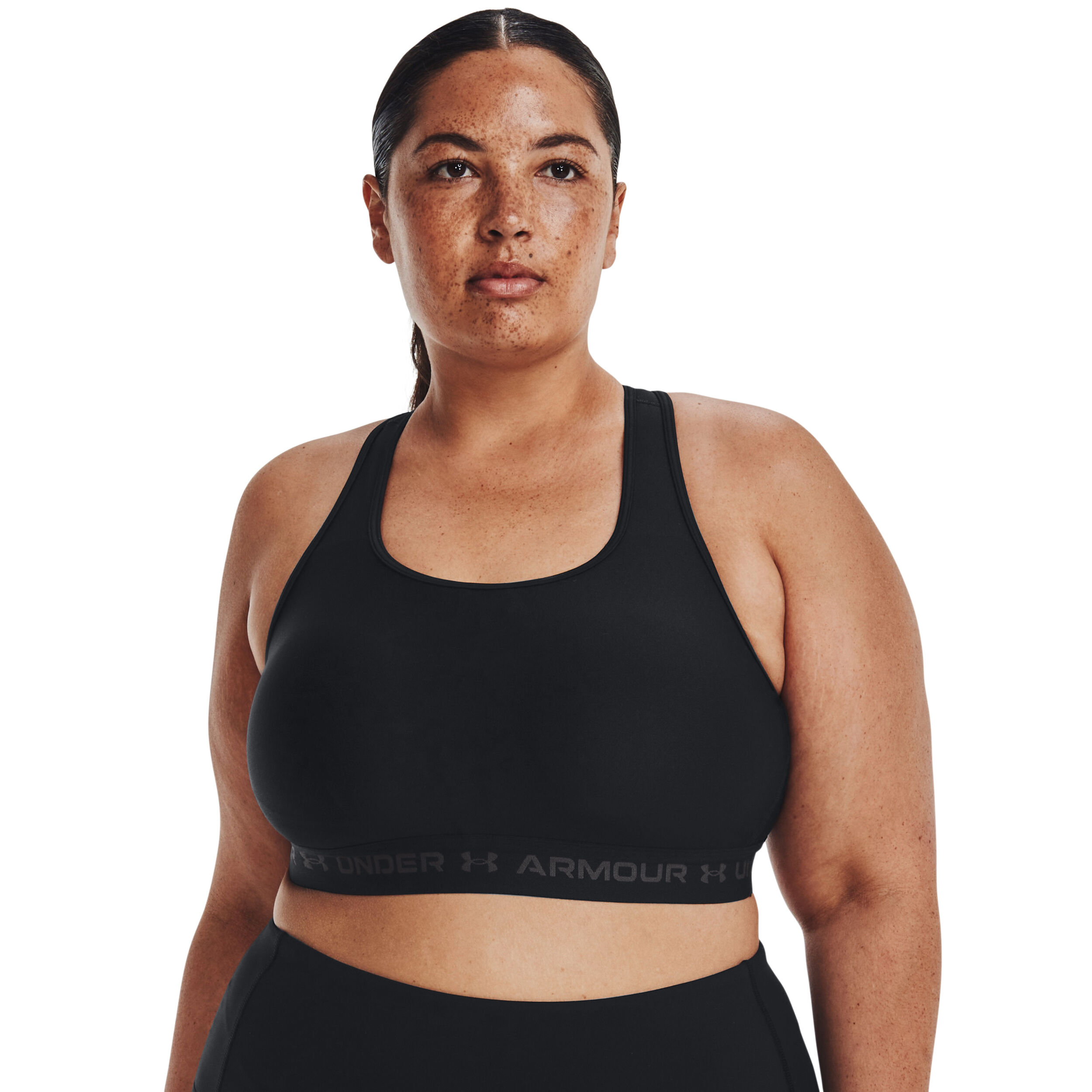 Crossback Mid Sport-BH Damen - Schwarz, Grau