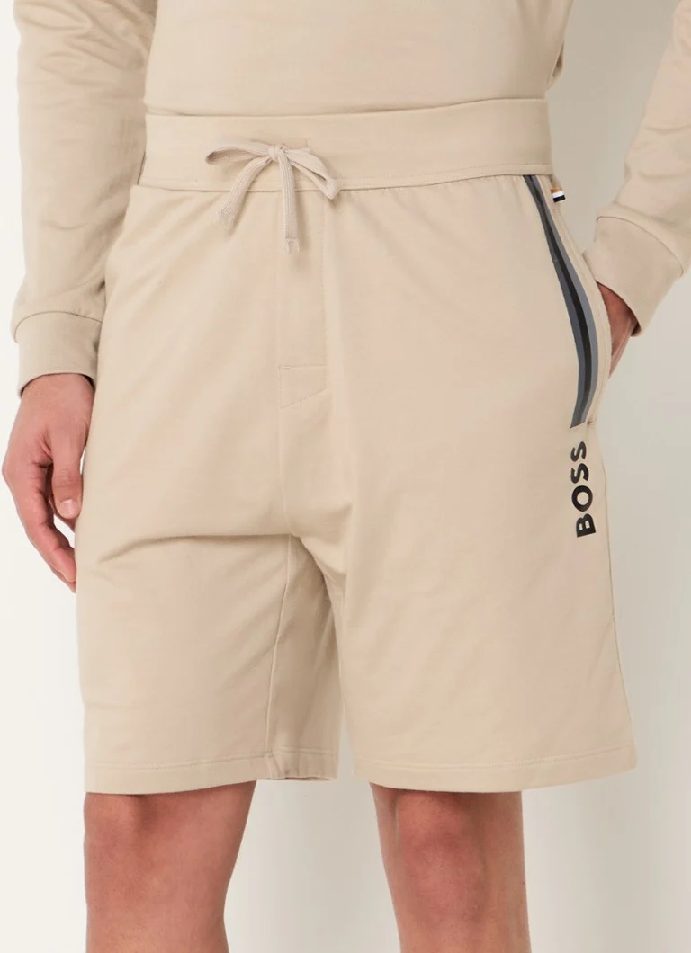 HUGO BOSS Autentiski taisna piegriezuma atpūtas šorti ar logotipa apdruku