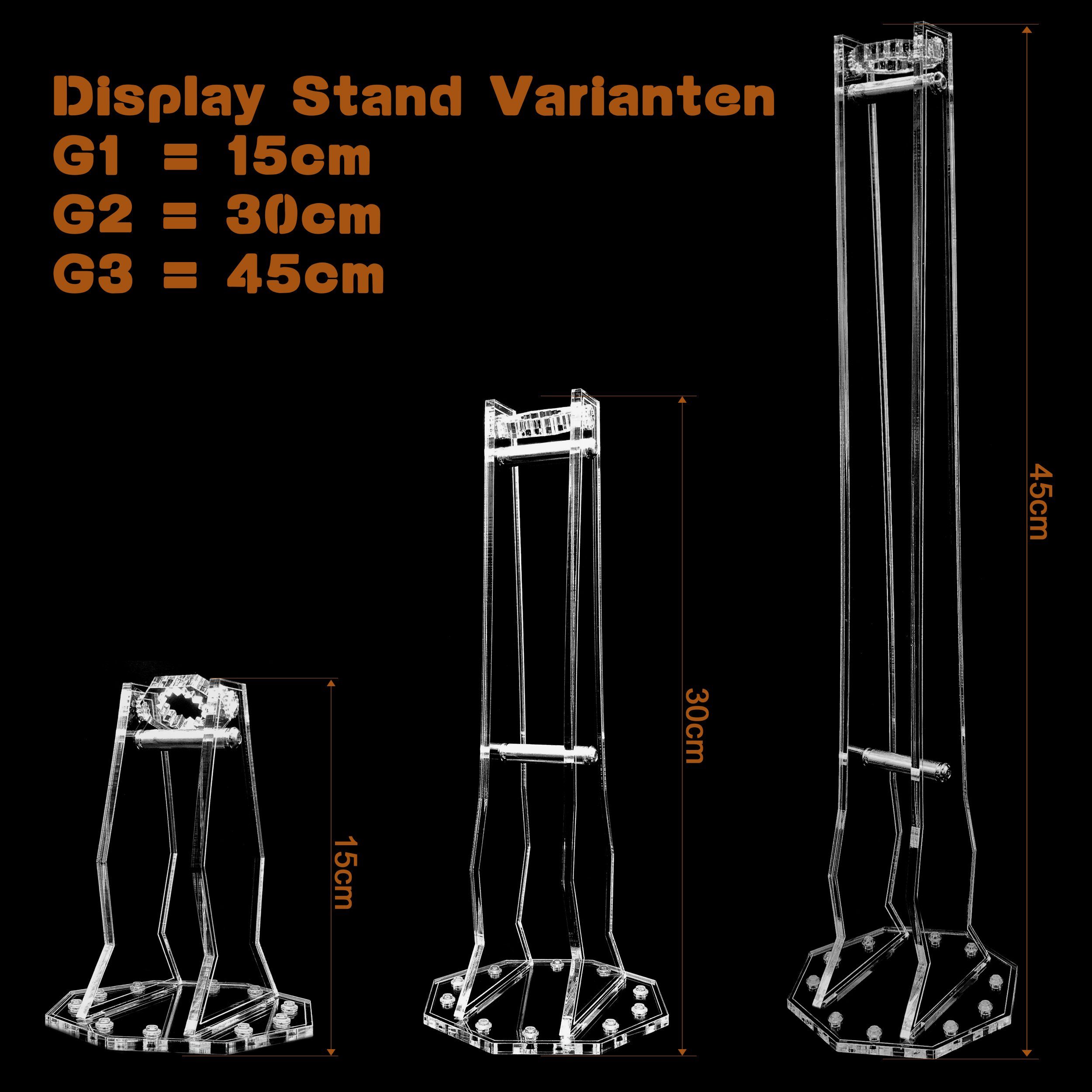 AREA17 Standfuß Universal Acryl Display Stand für Lego 75190 75218 75256 75257 75281 75292 75300 75301 75302 75314 75316 - Standfuß für nahezu jedes Lego Modell - erhältlich in 3 verschiedenen Höhen…, Passend für alle LEGO Modelle bei denen an der Un
