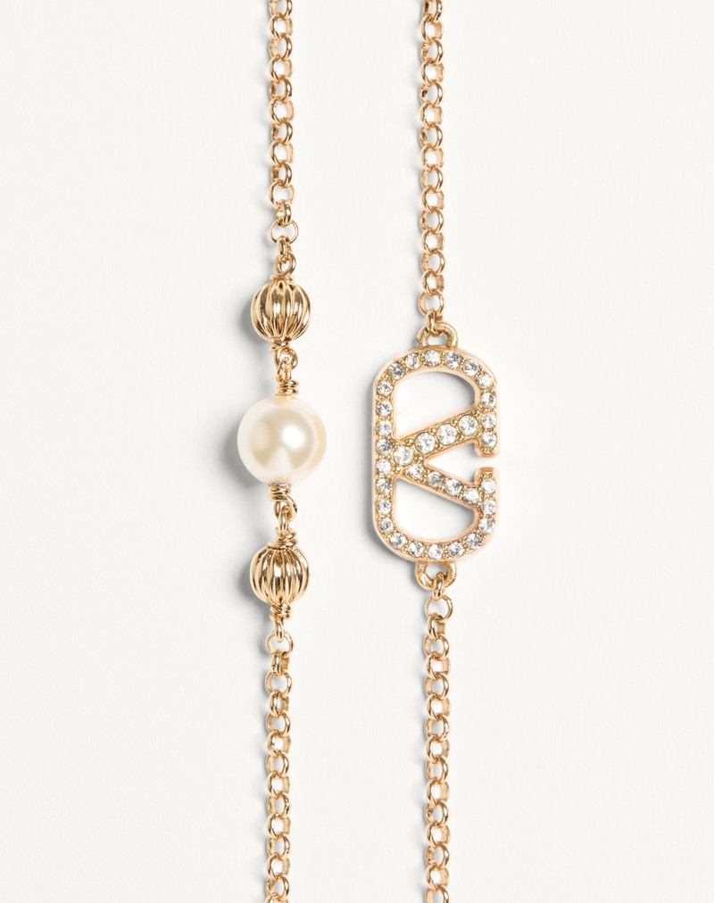 Pulseira exclusiva VLogo em metal, pérolas AE Cristais Swarovski®