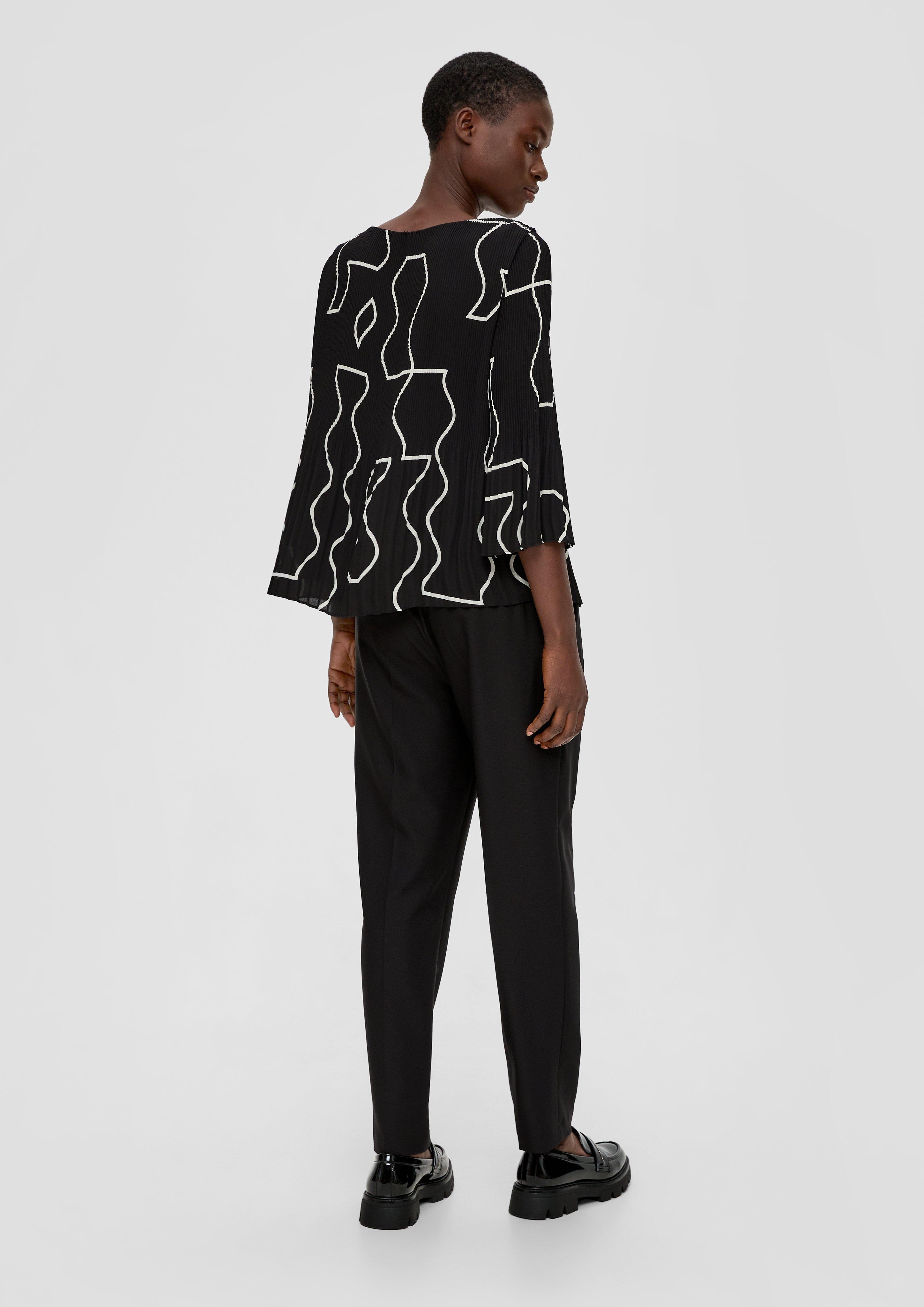 Plissée-Bluse aus Crêpe  2137969-99A5