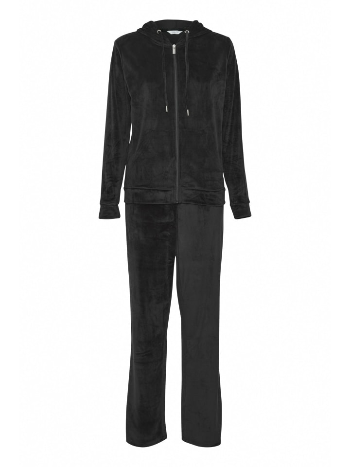 b.young Jogginganzug BYMITZA SET 3 - 20810786  Jogginganzug in Samt-Optik in black denim günstig kaufen