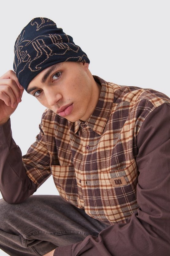 Beanie mit Gothic Bm Print