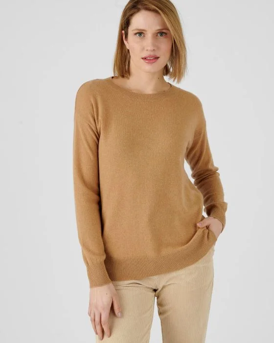 Pull col rond en pur cachemire