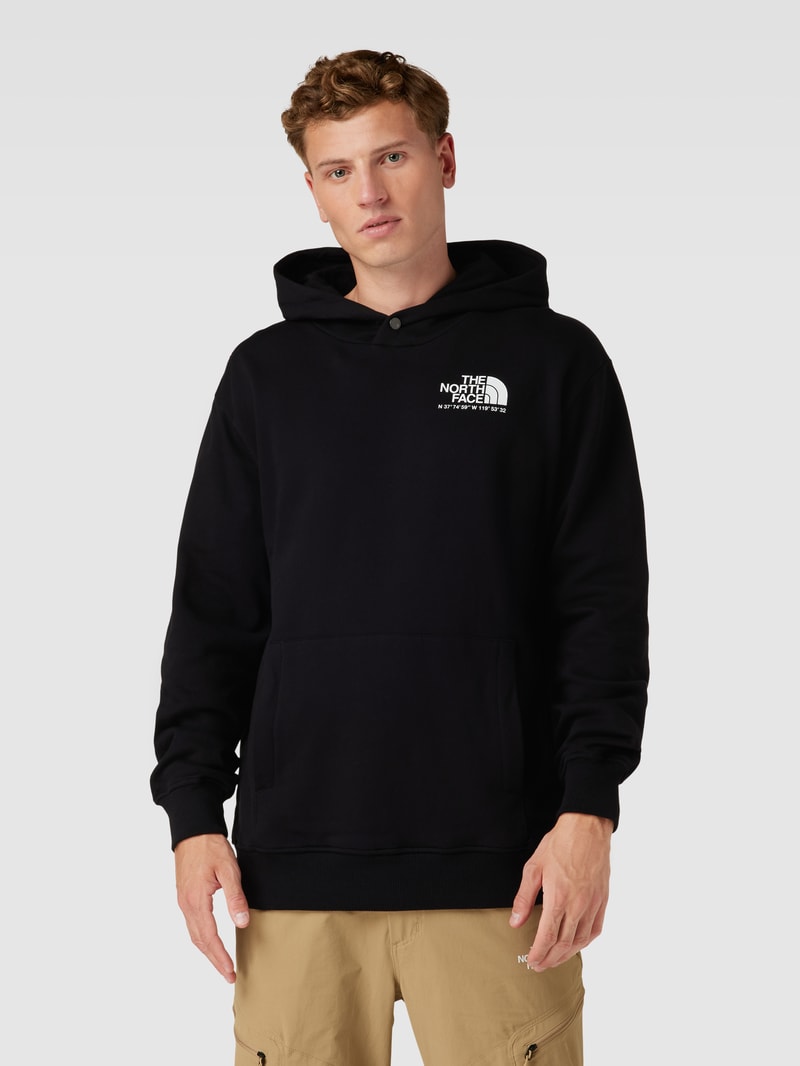 Hoodie mit Rückenprint Modell 'COORDINATES' in schwarz