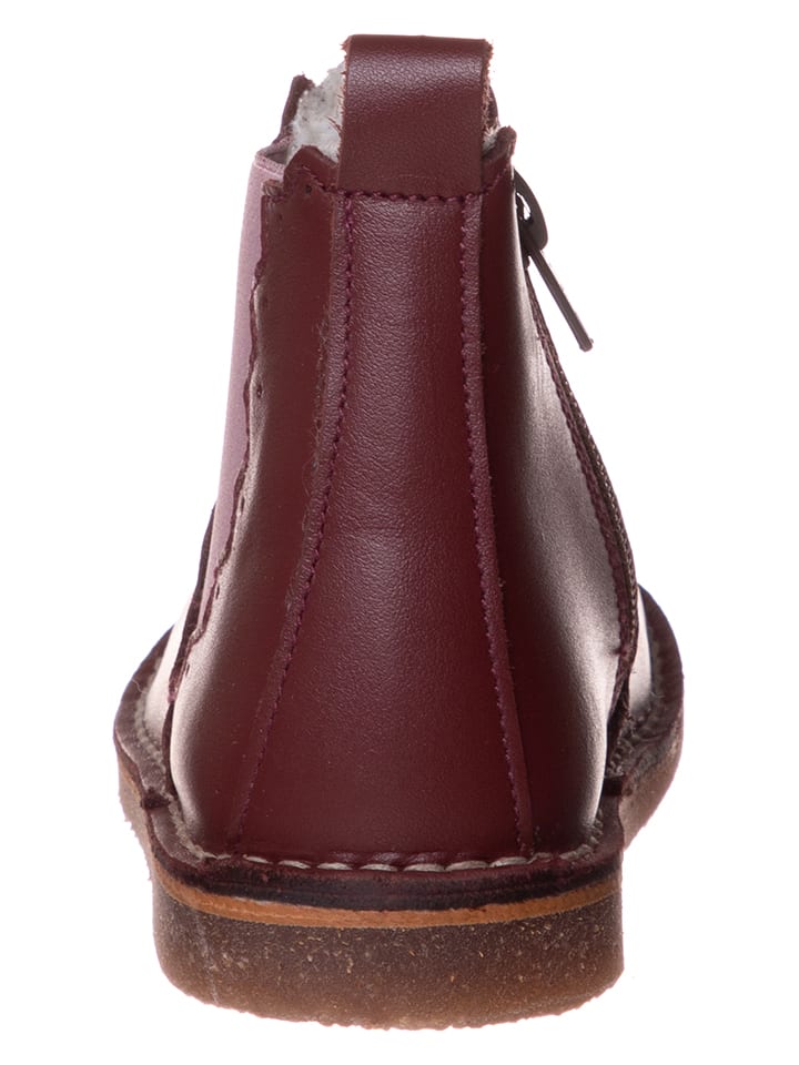 kmins Leder-Chelsea-Boots in Bordeaux günstig kaufen