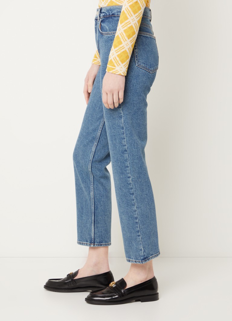 Claudie Pierlot Korkeavyötäröiset, kapeat crop-farkut, joissa tumma pesu