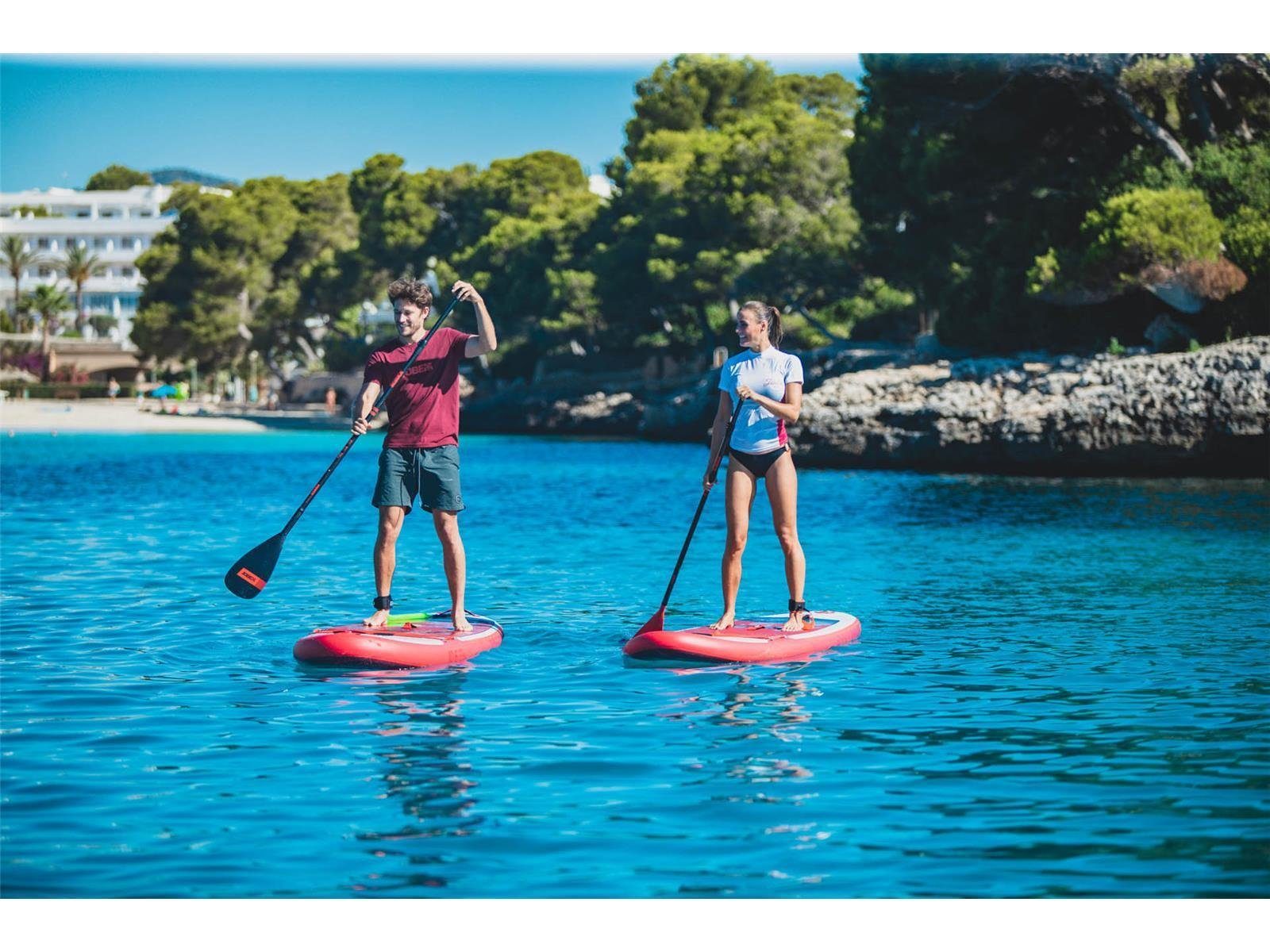 Jobe Inflatable SUP-Board JOBE MIRA 10.0 AUFBLASBARES SUP BOARD PAKET, Funboard, (Spar-Set), mit Rucksack, Paddel, Pumpe