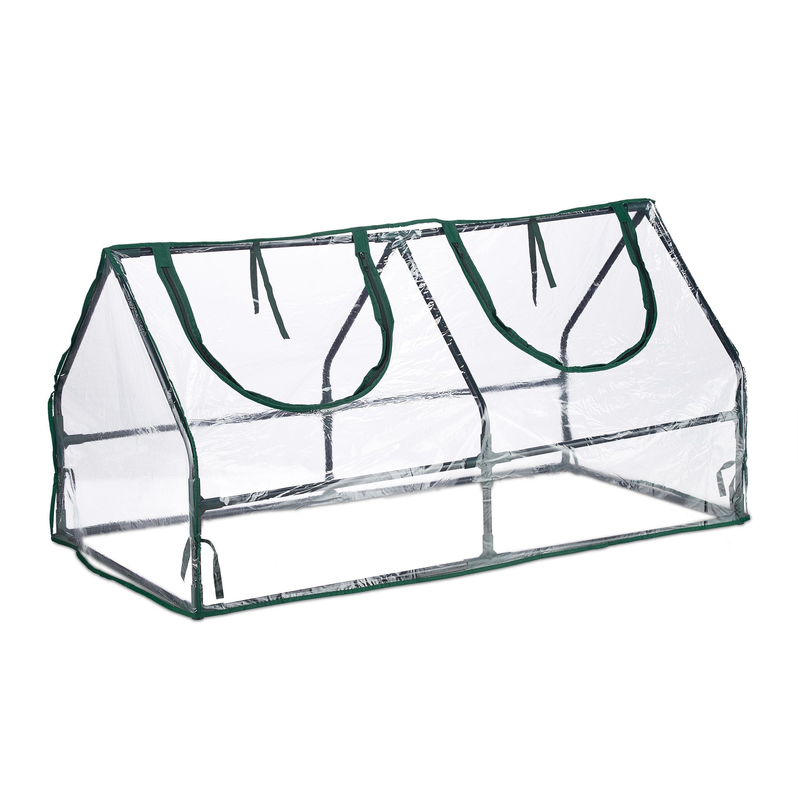 relaxdays Frühbeet Folienfrühbeet PVC mit 2 Fenstern
