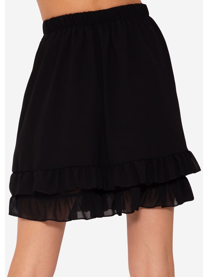 SASSYCLASSY Volants Rock mit Rüschen in schwarz günstig kaufen