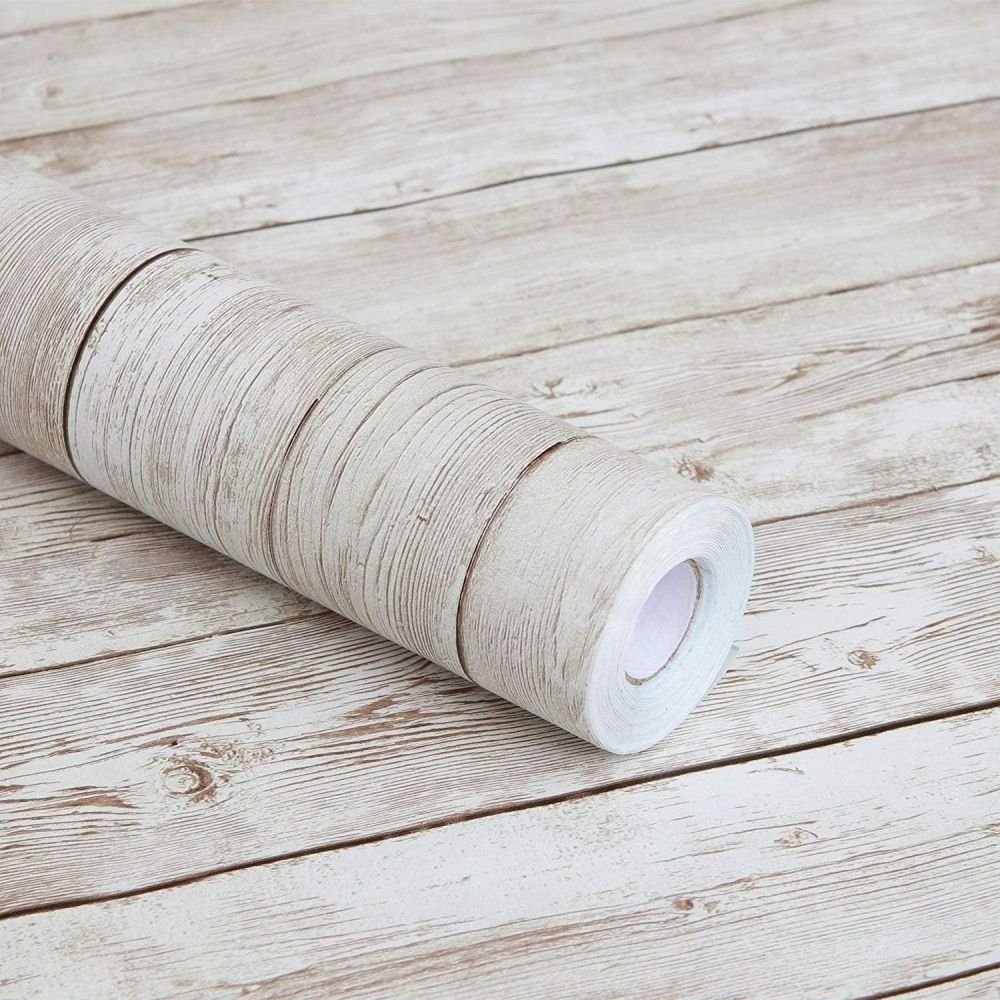 Melteine Mustertapete 45CMx10M Holztapete Selbstklebende Tapete Holzoptik Klebe Tapete