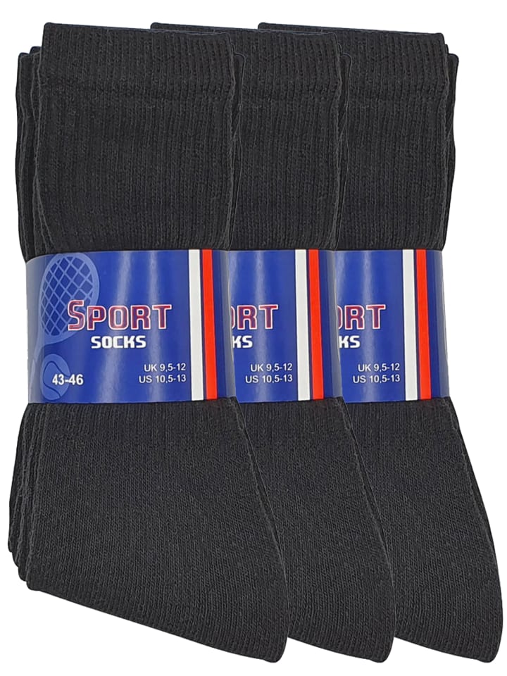 VCA® 24 Paar Tennissocken Sport- und Freizeitsocken in Schwarz günstig kaufen