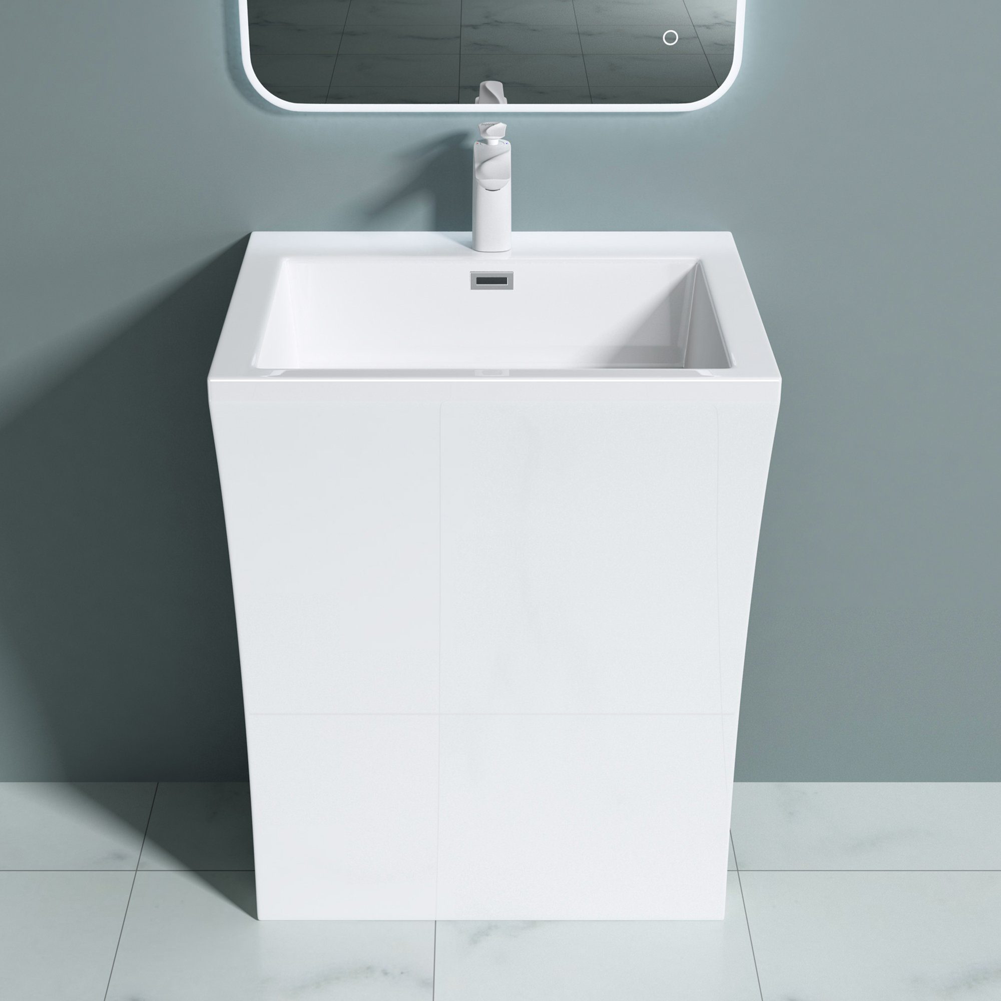 doporro Waschbecken doporro Design Standwaschbecken Col07 Gussmarmor Waschplatz Standsäule