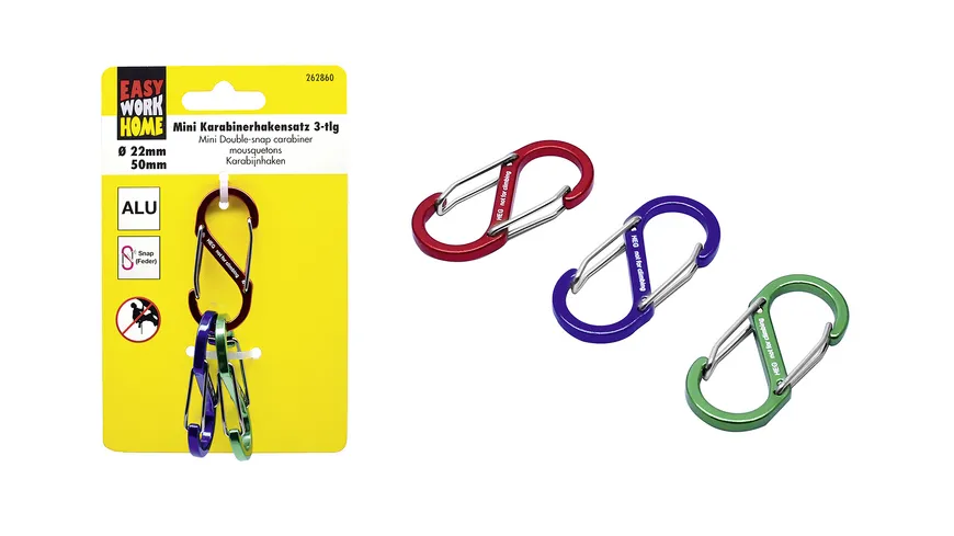 EASY WORK Mini Karabinerhakensatz 3-teilig