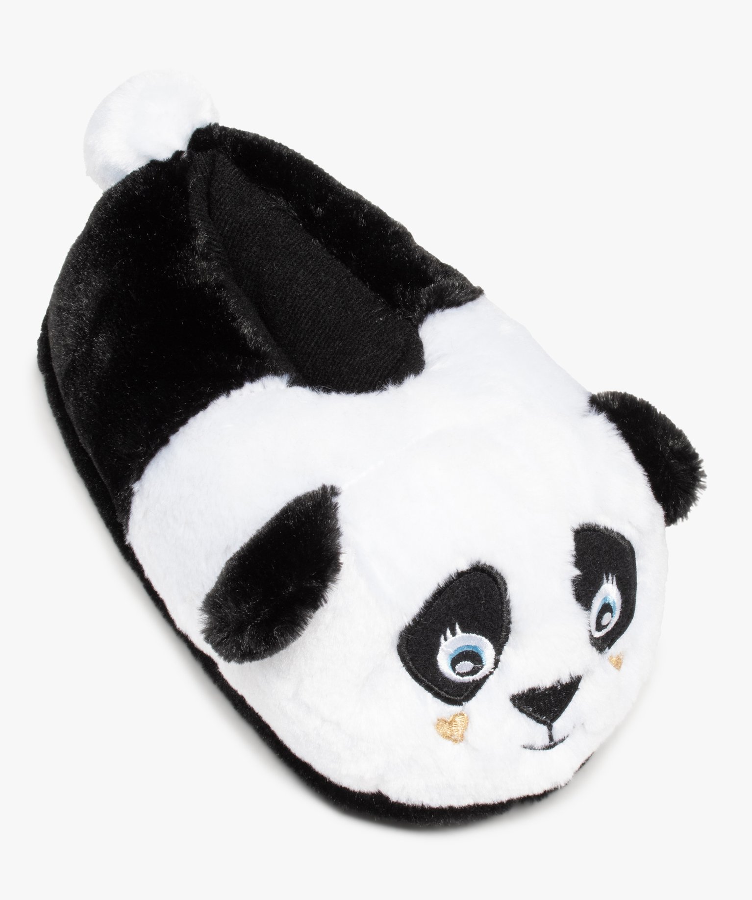 Chaussons fille 3D panda avec oreilles en relief blanc | GEMO
